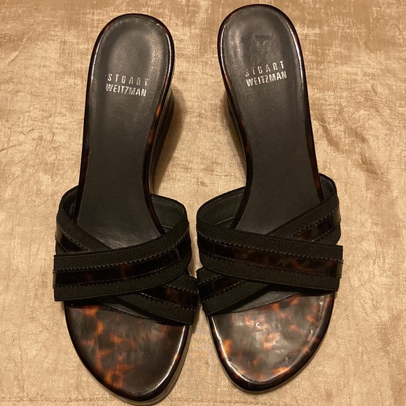 Stuart Weitzman Tortoise Wedge Cross Strap - Picture 2 of 5
